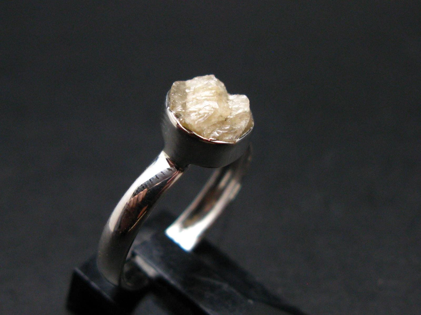 Rare Agni Gold Danburite Silver Ring From Tanzania - 1.64 Grams - size 7