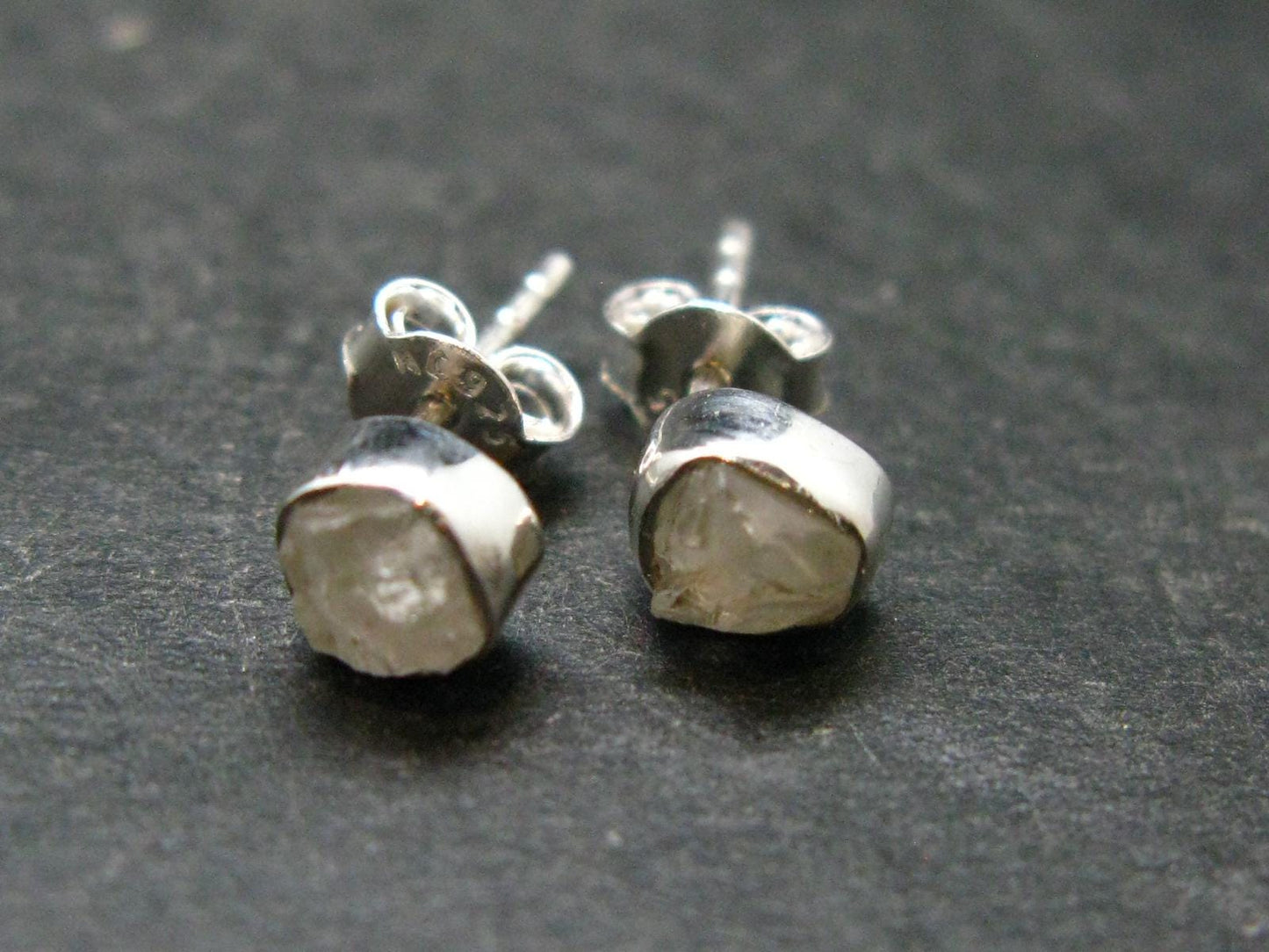 Phenakite Phenacite Stud Earrings Sterling Silver From Russia - 1.0 Grams