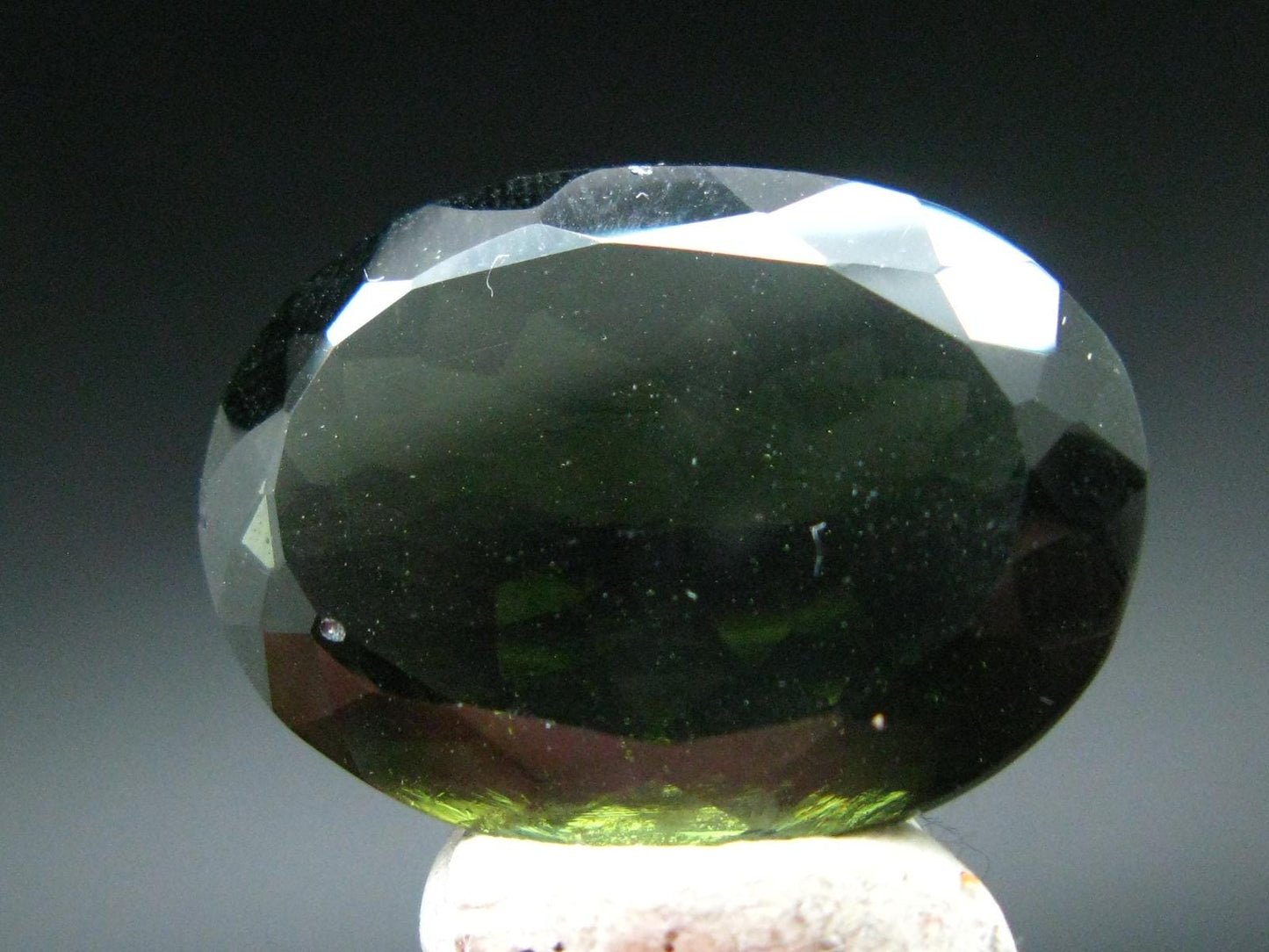 Moldavite Tektite Gem Cut Facetted Stone from Czech Republic - 19.50 Carats - 23x17mm