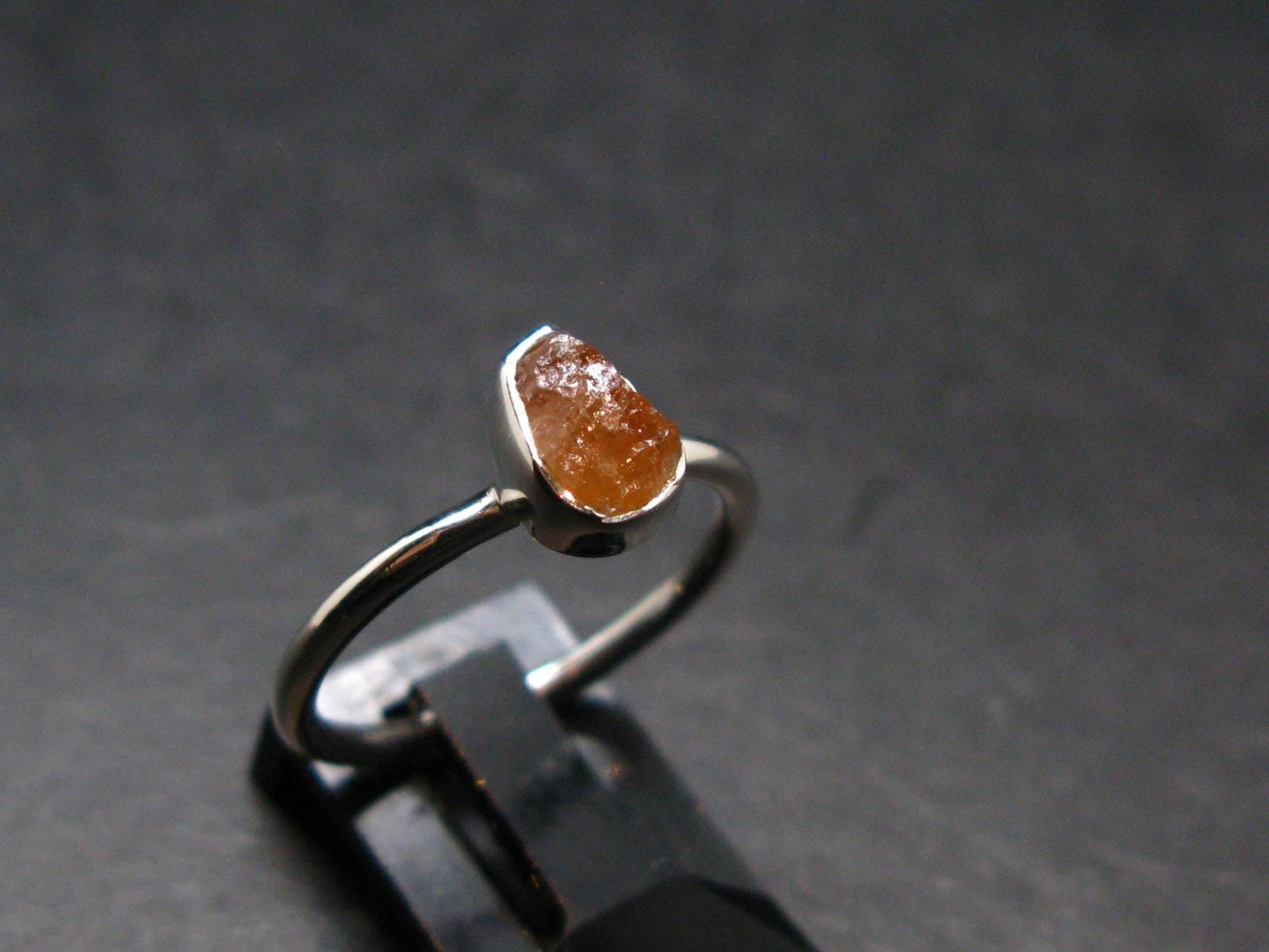 Hessonite Garnet Silver Ring From Canada - Size 7 - 2.07 Grams