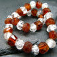Topaz & Hessonite Garnet Genuine Bracelet ~ 7 Inches ~ Facetted Beads