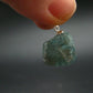 Starlight Genuine Raw Blue Zircon Gem Crystal Silver Pendant From Cambodia - 0.8" - 4.56 Grams
