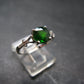 Modern Style Design!! Natural Faceted Intense Forest Green Chrome Diopside 925 Sterling Silver Ring - 1.90 Grams - Size 7.25