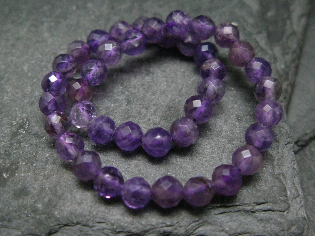 Amethyst Genuine Bracelet ~ 7 Inches ~ 5mm Facetted Beads