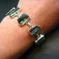 Watermelon Tourmaline Silver Bracelet From Brazil- 7" - 25.4 Grams