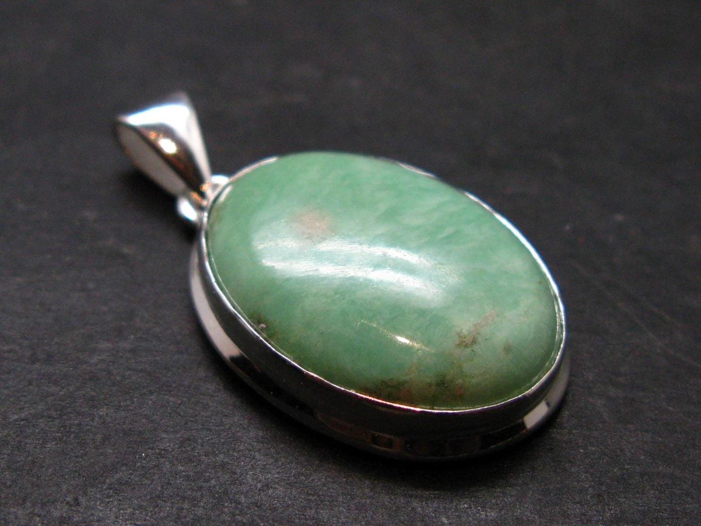 Rare Variscite Silver Plated Pendant from Utah - 1.4" - 6.00 Grams
