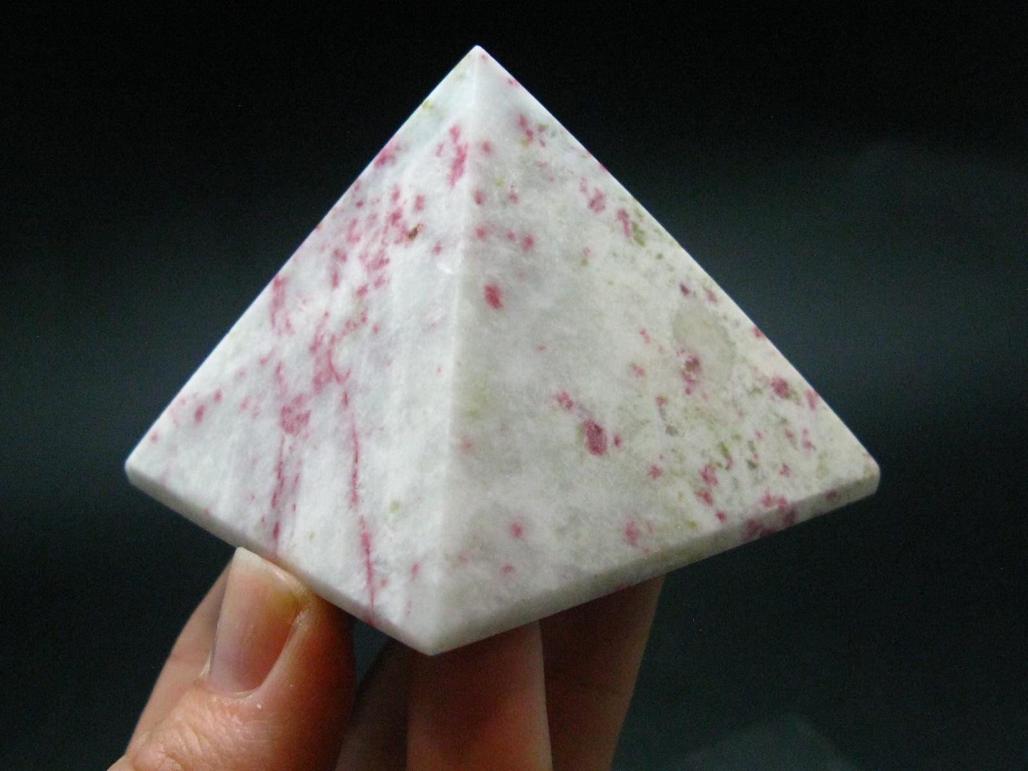 Large Cinnabar in Quartz Pyramid from Peru - 153.51 Grams - 2.2"