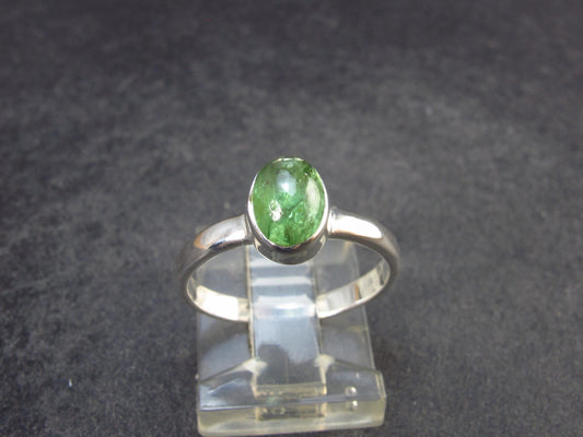 Tsavorite Green Garnet Sterling Silver Ring from Tanzania - 1.97 Grams - Size 6