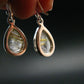 Rutilated Quartz Silver earrings From Brazil - 1.2"