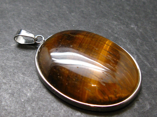 Tiger Eye Sterling Silver 925 Pendant - 1.8"