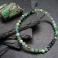 Emerald Genuine Bracelet ~ 7 Inches ~ 4mm Round Facetted Beads