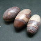 Lot of 3 Natural Elliptically Shaped Shiva Lingam Stones from India