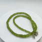 Peridot Rondelle Beaded Necklace | Sterling Silver, August Birthstone