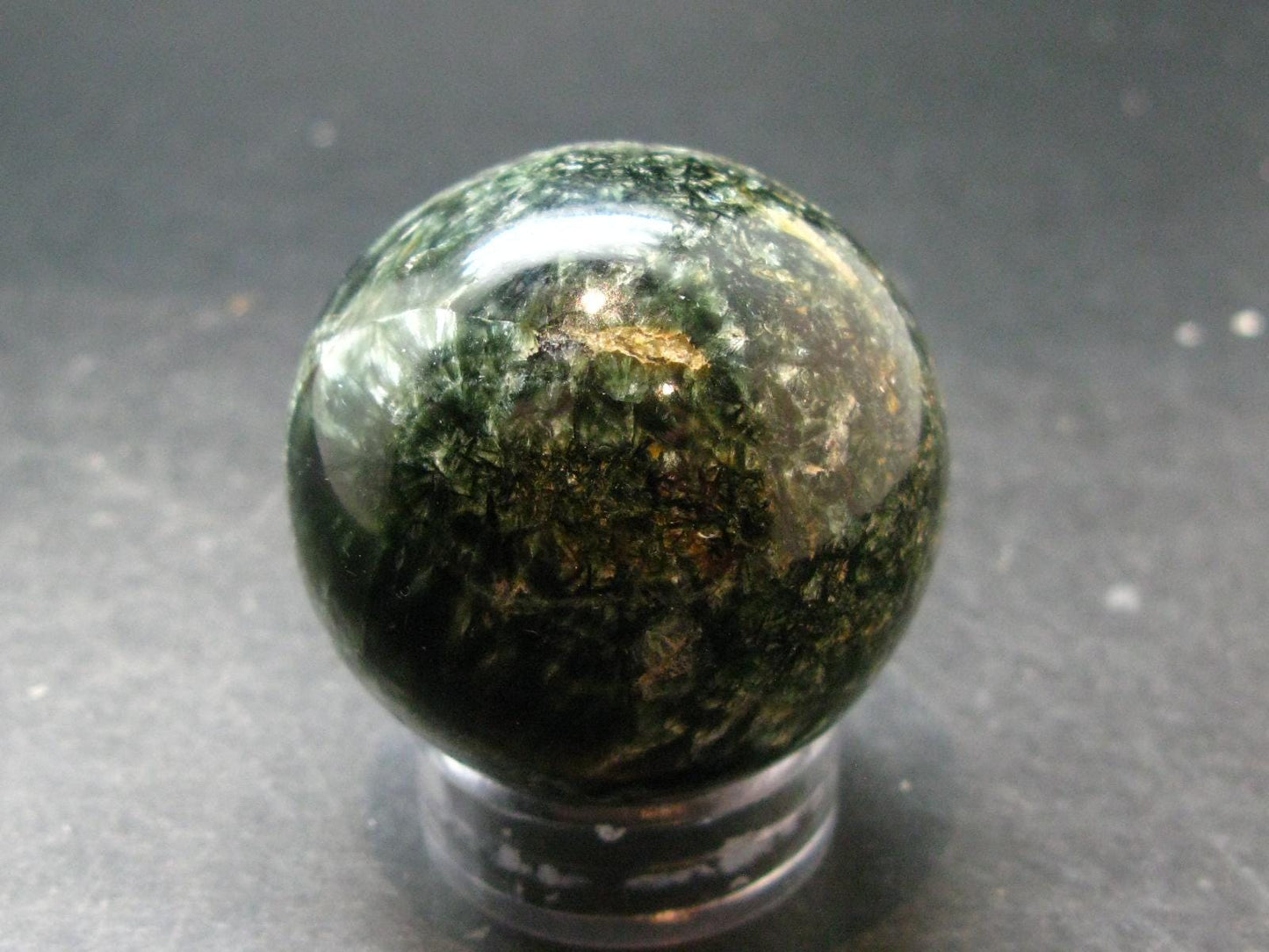 Nice Polished Seraphinite Clinochlore Sphere From Russia - 1.8"