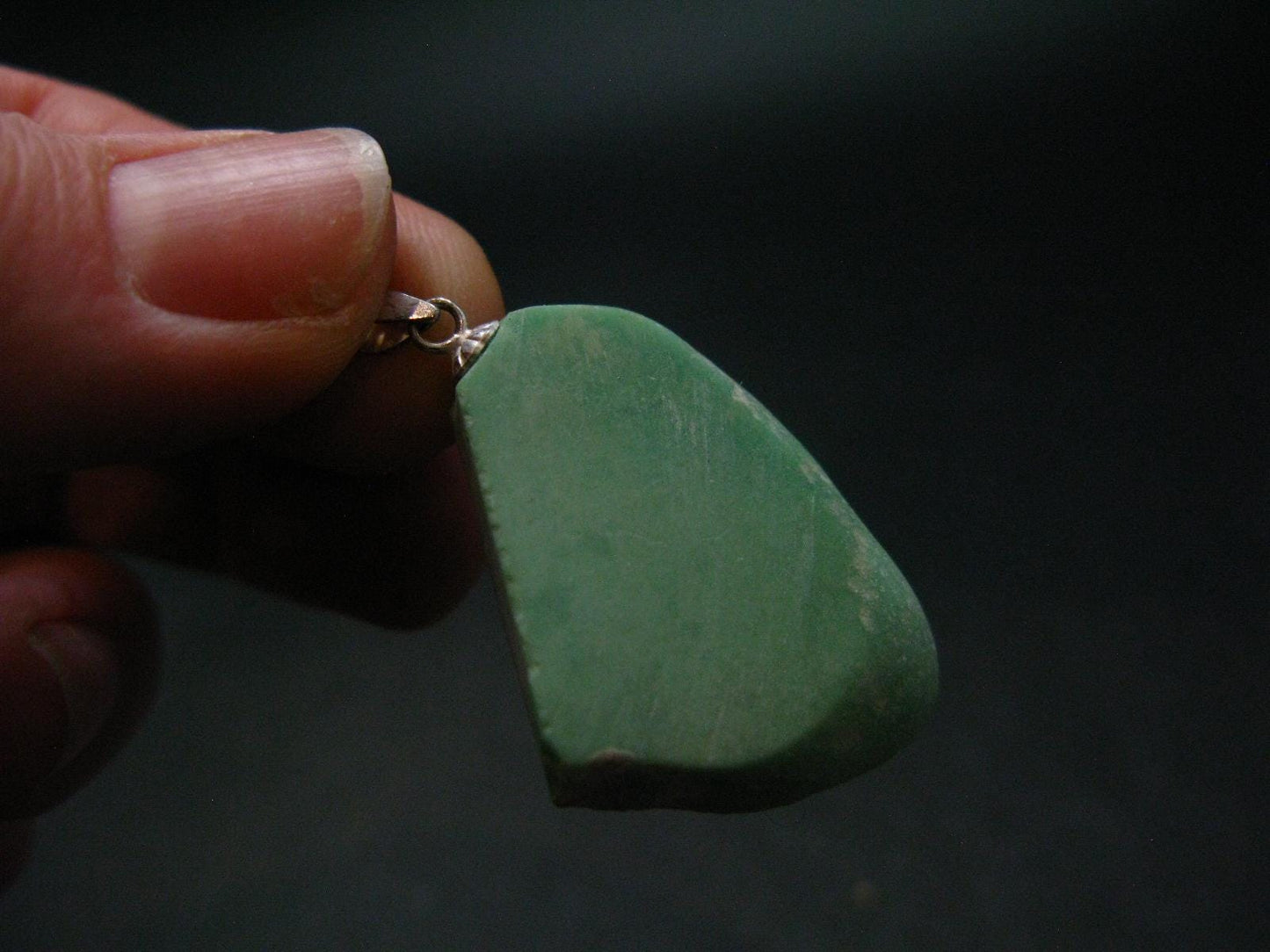 Rare Variscite Sterling Silver Pendant From Utah - 1.4" - 5.32 Grams