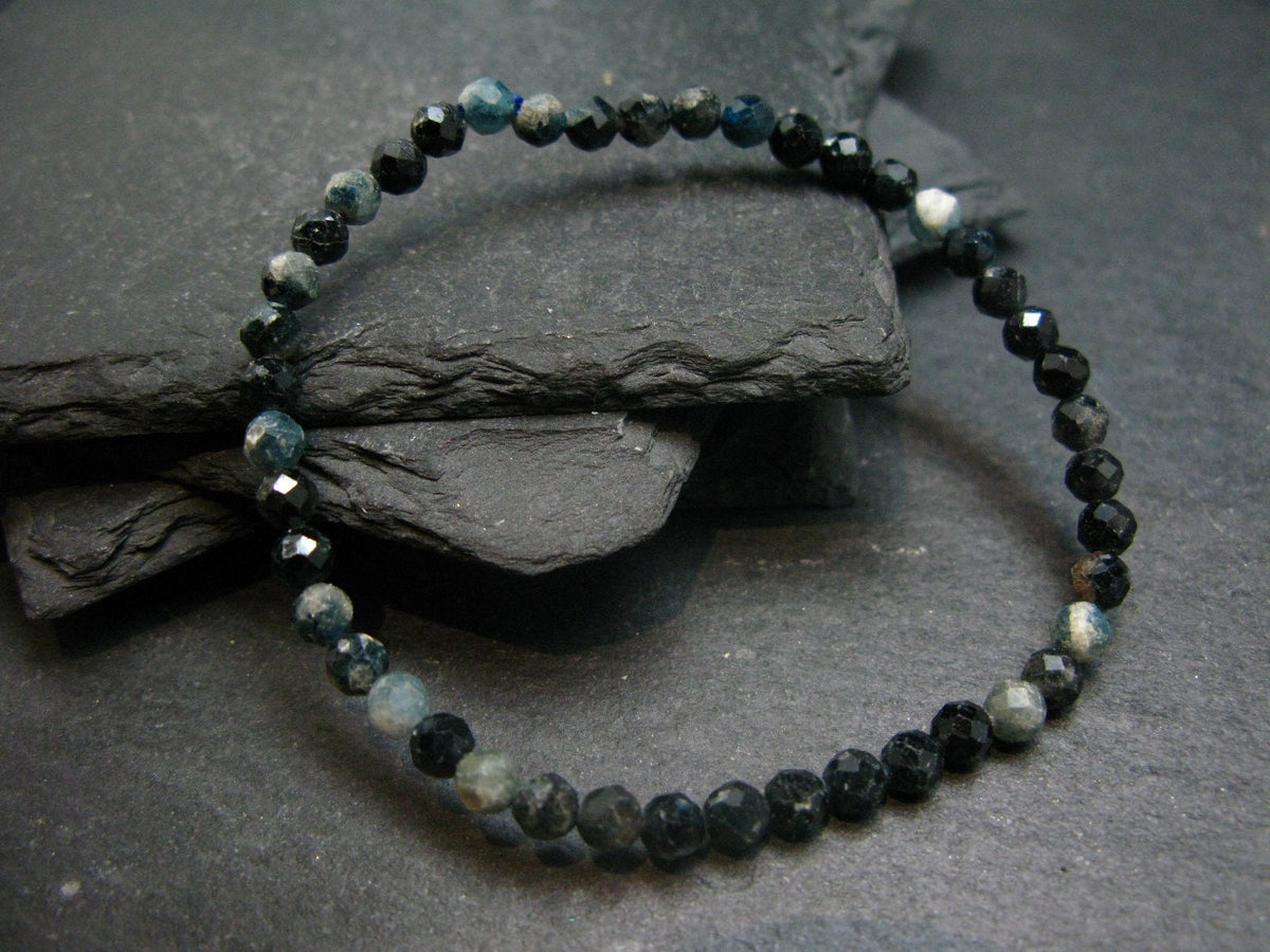 Rare Grandidierite Genuine Bracelet ~ 7 Inches ~ 4mm Facetted Beads