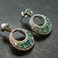 Gem Emerald Faceted Silver Earrings From Colombia - 5.68 Grams Total