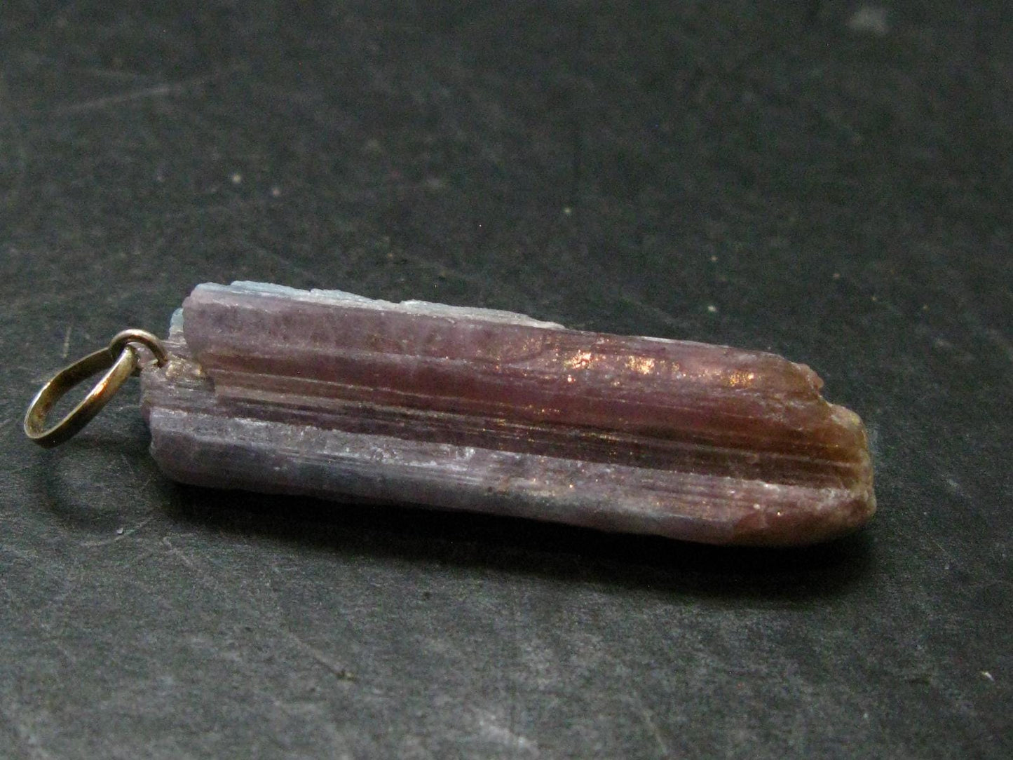 Rarest Paraiba Copper Blue Tourmaline Crystal Silver Pendant From Brazil - 1.8" - 6.55 Grams