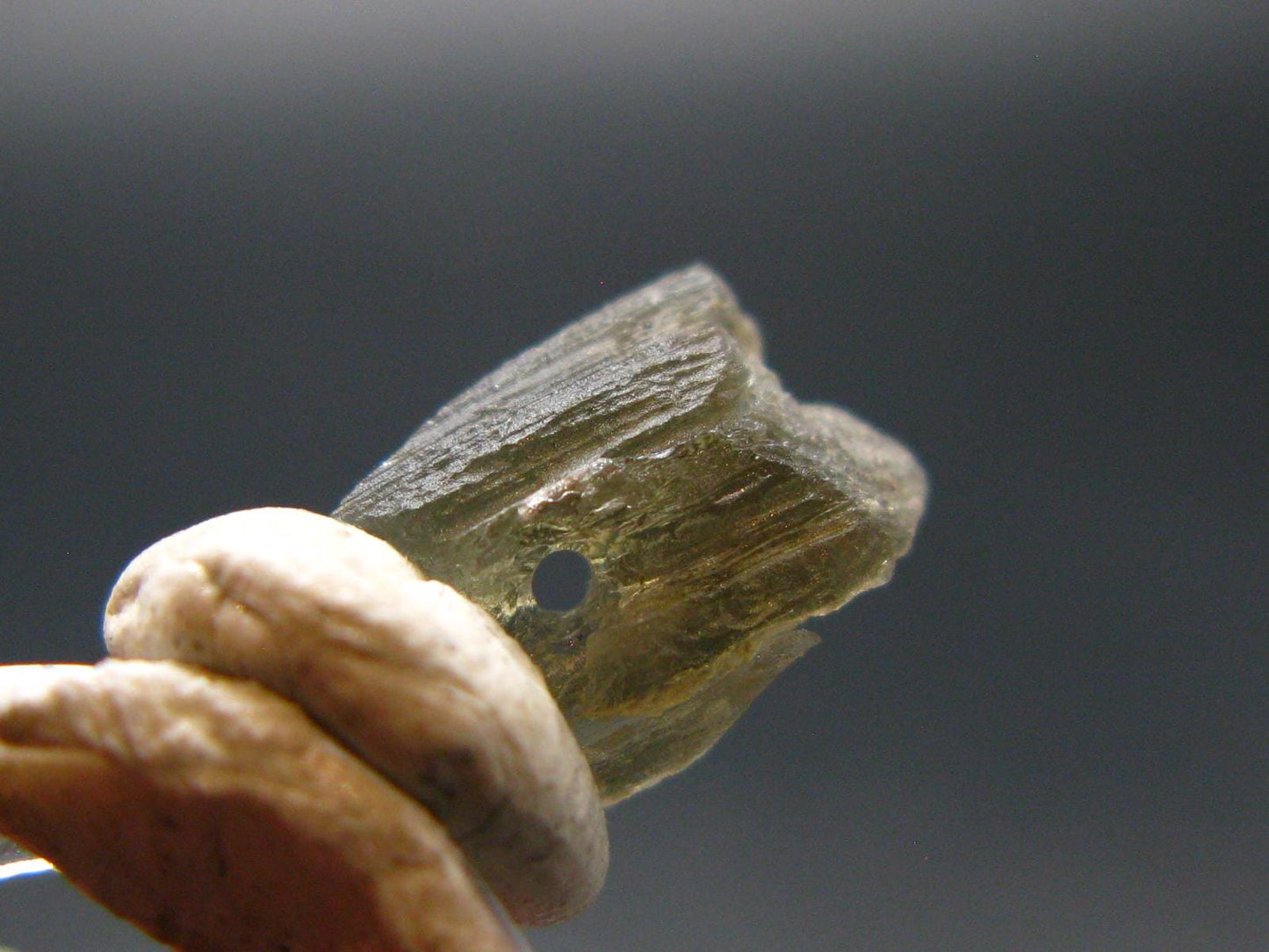 Moldavite Tektite Raw Bead from Czech Republic - 8 mm - 1.25 Carats