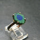 Natural Raw Deep Blue Azurite with Green Malachite Silver Ring From Mexico - Size 7 - 2.72 Grams