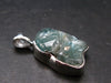 Blue Zircon Gem Crystal Silver Pendant From Cambodia - 1.1" - 5.80 Grams