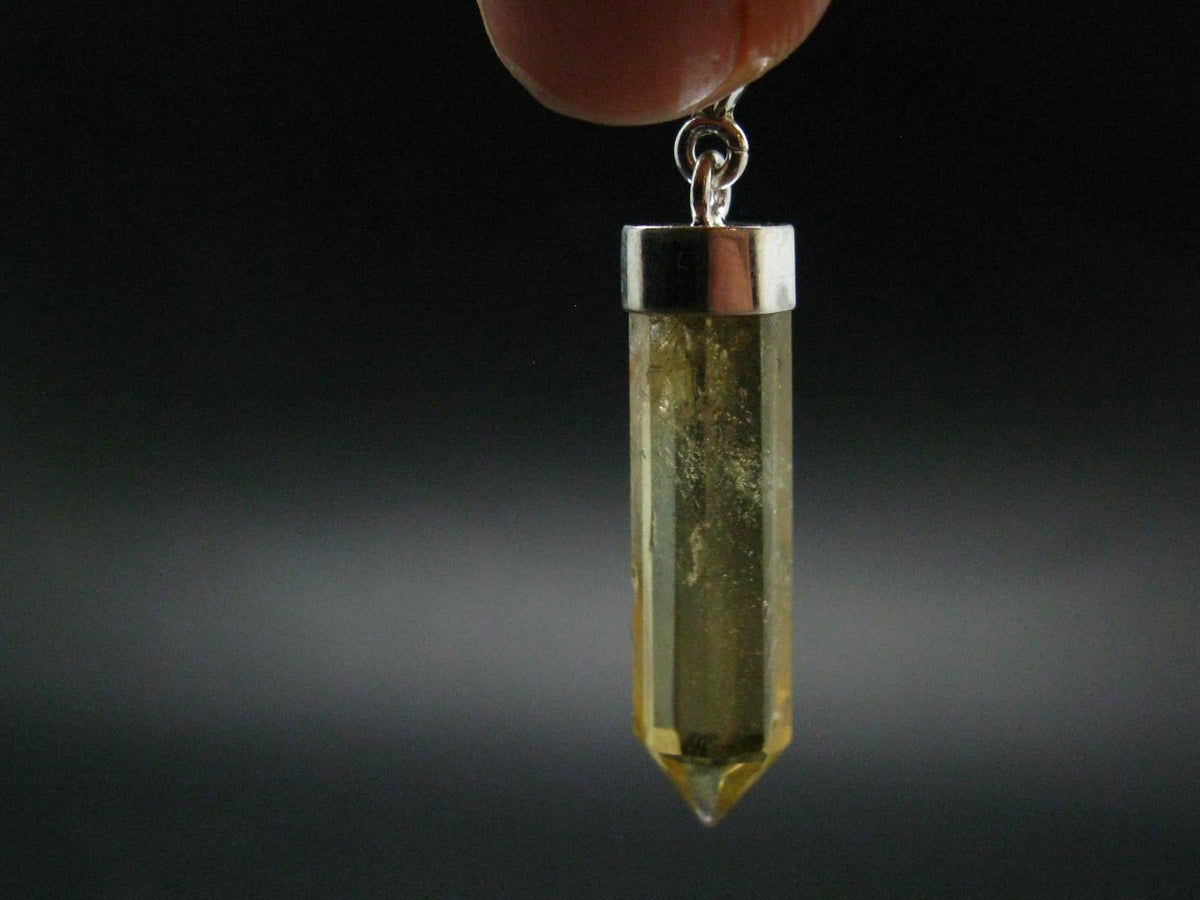 Natural Unheated Citrine Crystal Silver Pendant from Congo - 3.06 Grams
