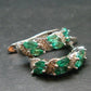 Gem Emerald Faceted Earrings In Sterling Silver - 1.45 Carats
