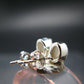 Very Rare White Cryolite 925 Silver Stud Earrings from Greenland - 0.6" - 1.42 Grams