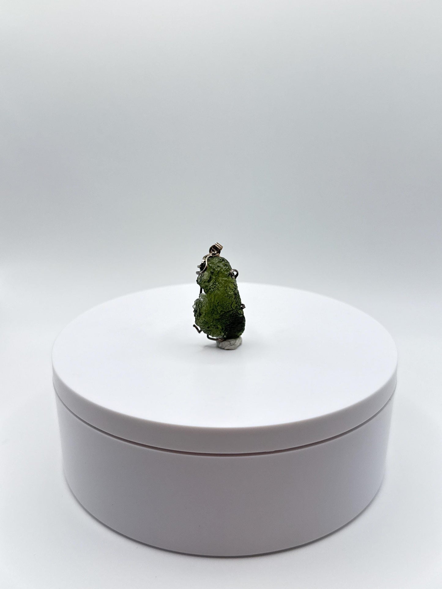 Raw Moldavite Sterling Silver Pendant – Natural Shape - 5.08 Grams