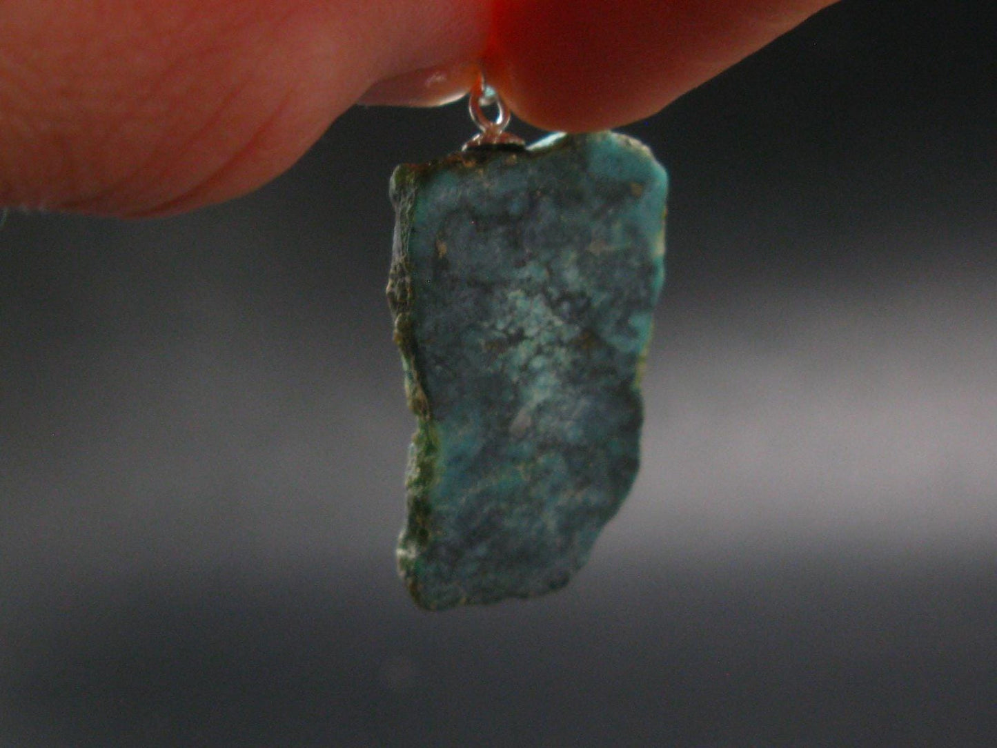 Genuine Turquoise Silver Pendant From Sleeping Beauty Arizona - 1.4" - 4.09 Grams