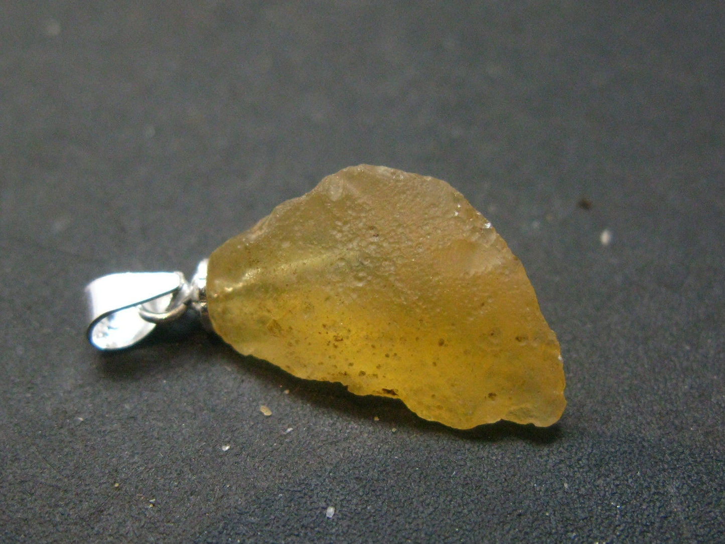 Raw Fire Opal Sterling Silver Pendant From Mexico - 1.0" - 1.27 Grams