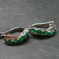 Gem Emerald Faceted Silver Earrings From Colombia - 5.95 Grams Total
