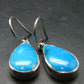 Nice Raw Natural Turquoise Sterling Silver Earrings from Mexico - 7.59 Grams