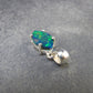 Rare Black Opal Sterling Silver Pendant from Australia - 0.7" - 1.04 Grams