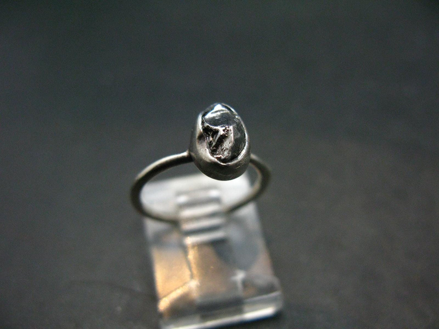 Meteorite Campo Del Cielo Argentina Sterling Silver Ring - 1.62 Grams - Size 4