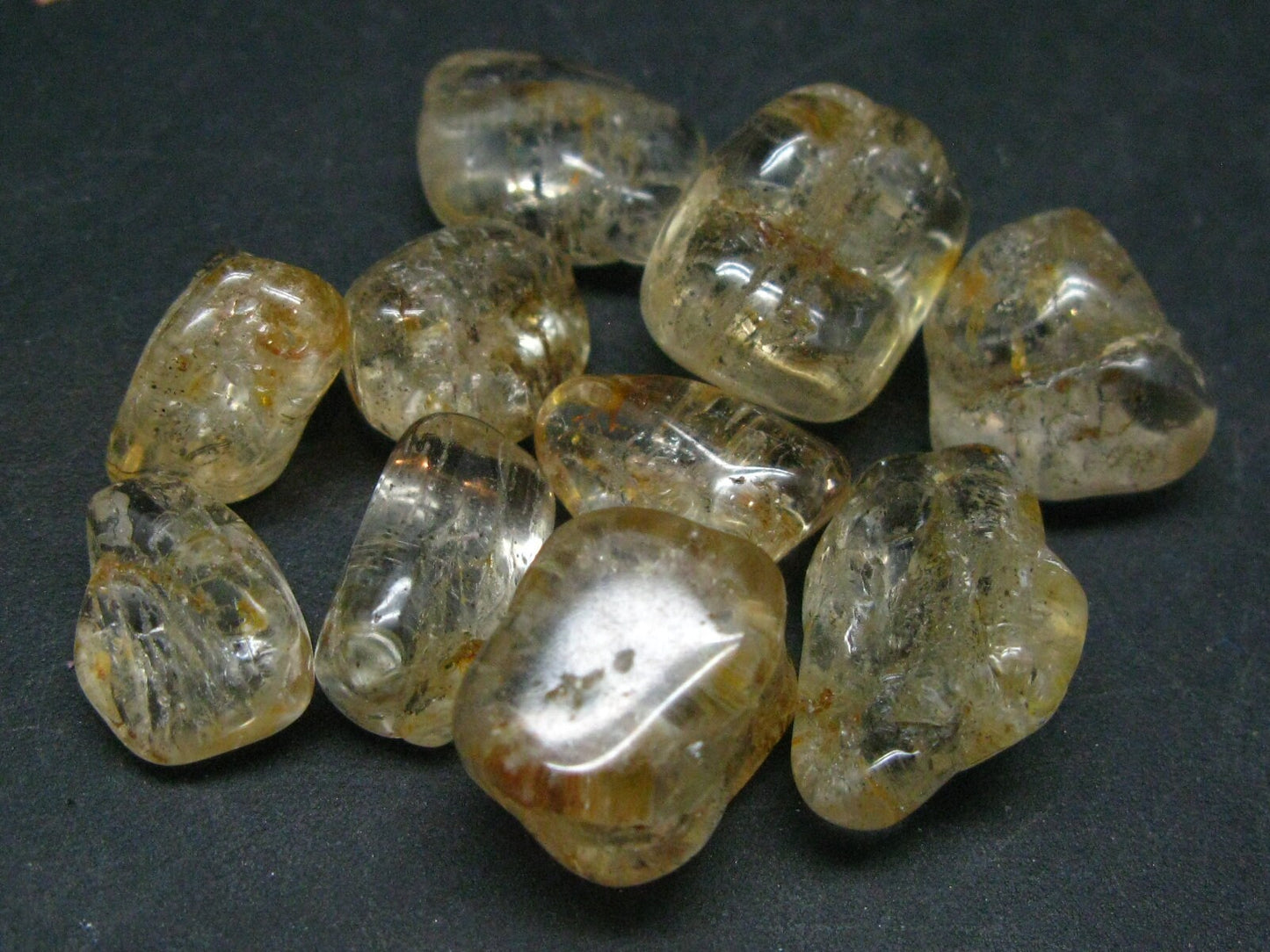 Lot of 10 Perfect Golden Scapolite Tumbled Stones from India 145.4 Carats