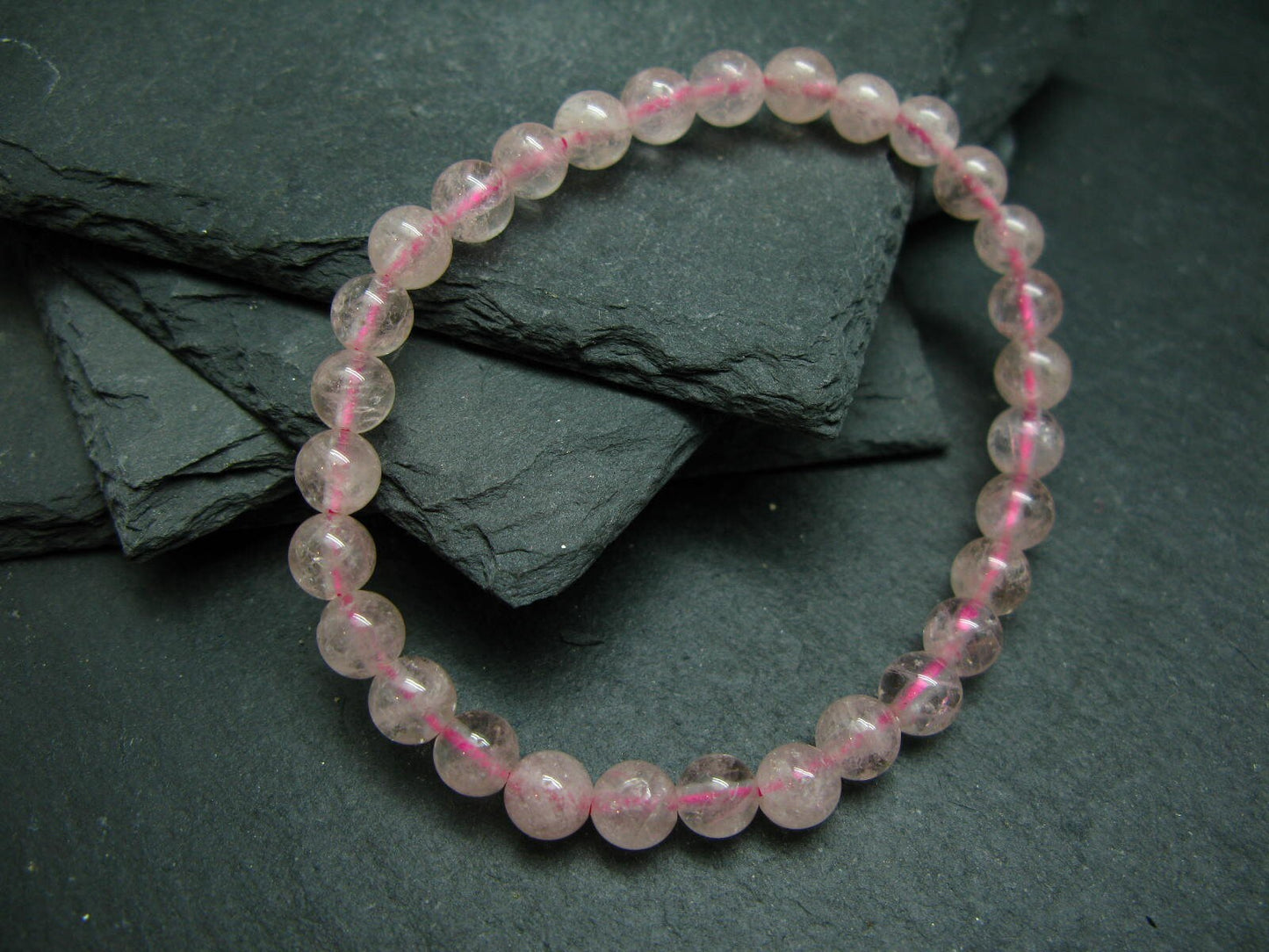 Morganite Genuine Bracelet ~ 7 Inches ~ 6mm Round Beads