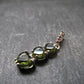 Moldavite Tektite & Red Garnet Silver Pendant from Czech Republic - 1.1"