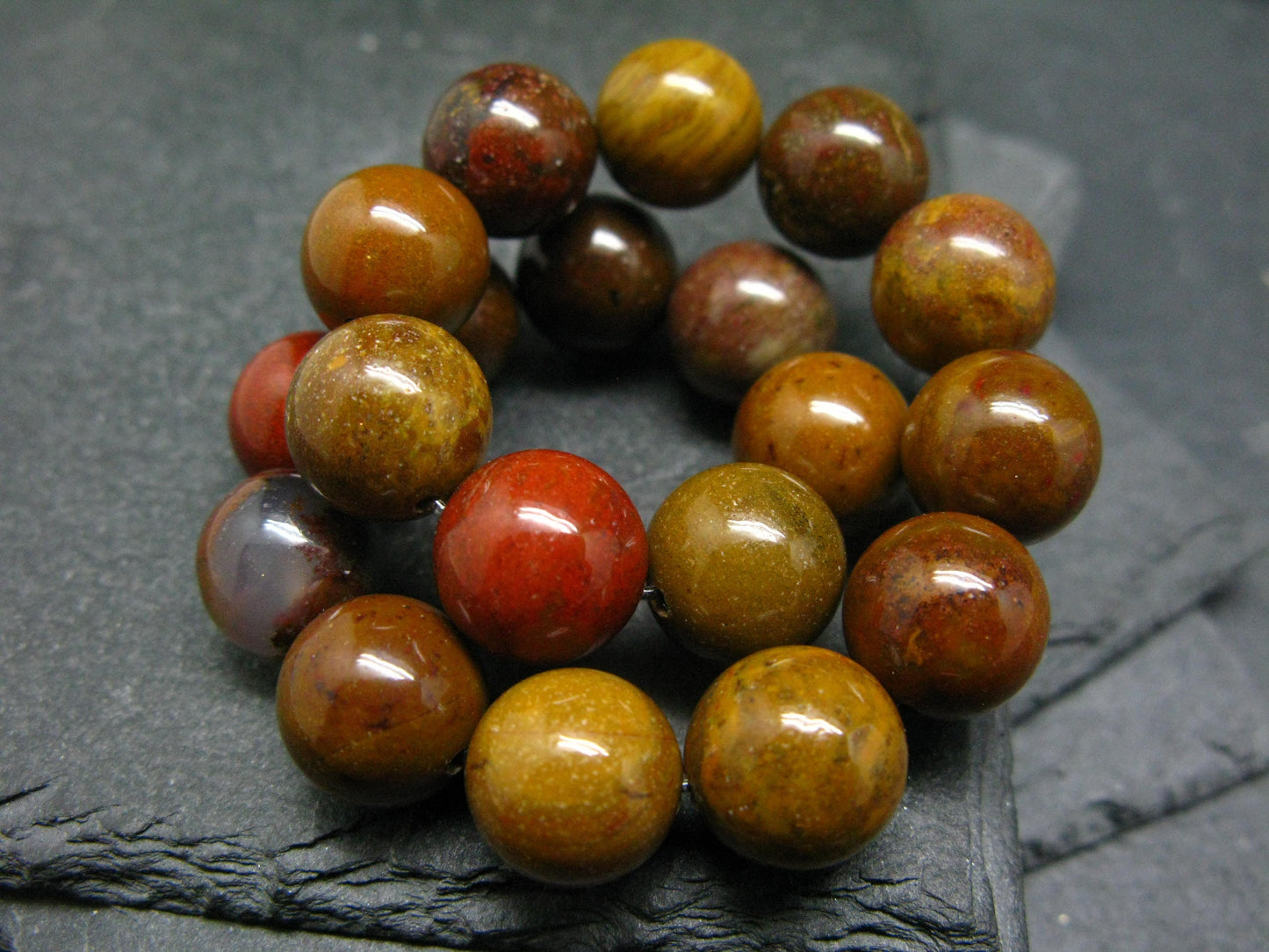 Revelation Stone Flint Genuine Bracelet ~ 7 Inches ~ 10mm Round Beads