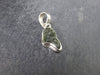 Natural Gem Moldavite Tektite SS Pendant from Czech Republic - 1.24 Grams - 0.8"