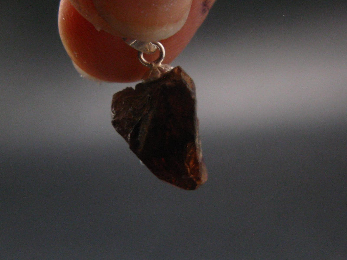Rare Zircon Crystal Silver Pendant From Tanzania - 0.7" - 2.6 Grams