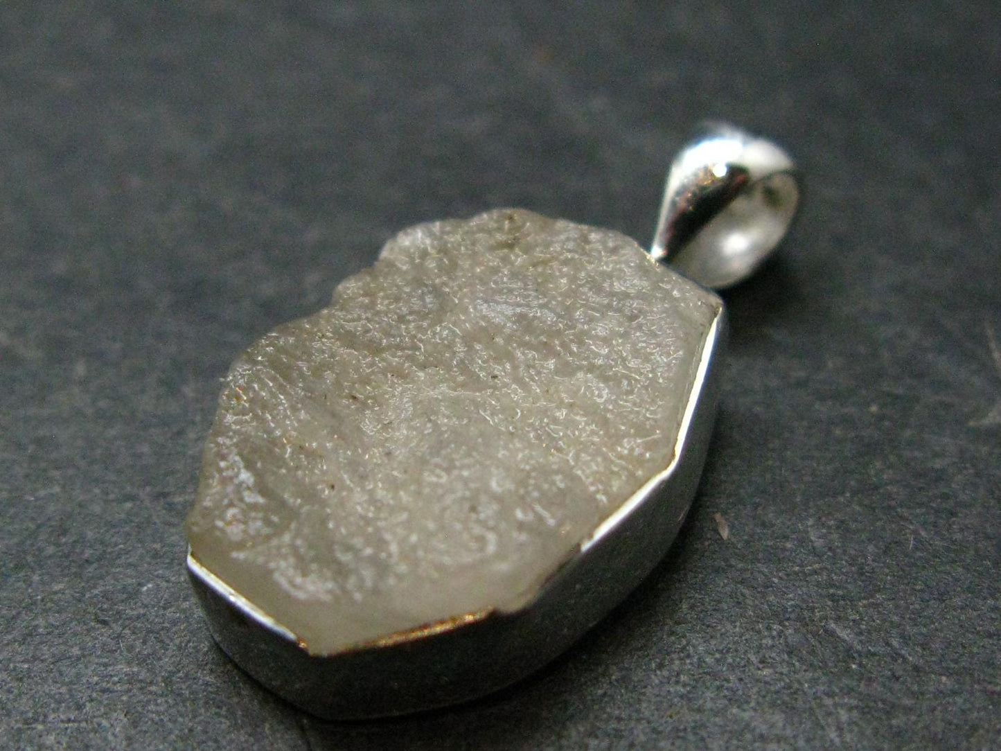 Very Rare White Cryolite 925 Silver Pendant from Greenland - 1.0" - 3.24 Grams