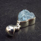 Stunning Genuine Aquamarine Gem Sterling Silver Pendant From Pakistan - 1.1" - 2.8 Grams
