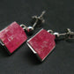 Rhodochrosite Gem Sterling Silver Stud Earrings From Alma Colorado - 0.8" - 4.10 Grams