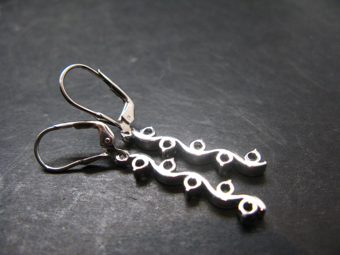 Moldavite Tektite Silver Earrings from Czech Republic - 3.72 Grams