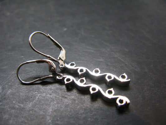Moldavite Tektite Silver Earrings from Czech Republic - 3.72 Grams