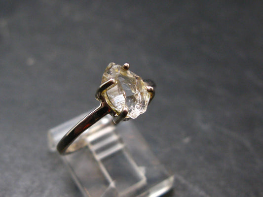 Fine Clear Natural Herkimer Diamond Silver Ring From New York - Size 8 - 2.02 Grams