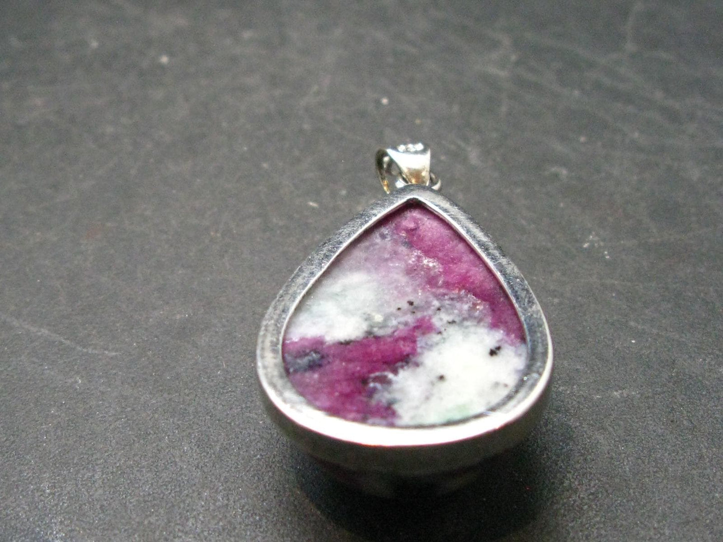 Ruby Silver Pendant from India - 1.4" - 13.13 Grams