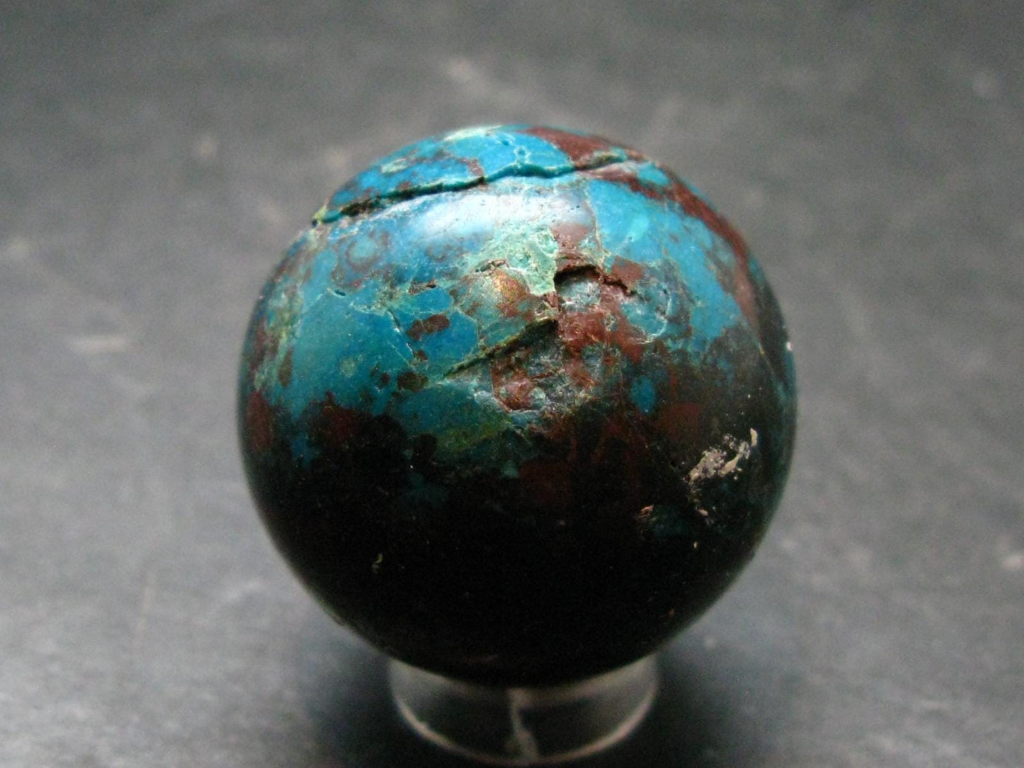 Quantum Quattro Sphere - Malachite Shattuckite Chrysocola Dioptase - 1.2" - 47.82 Grams