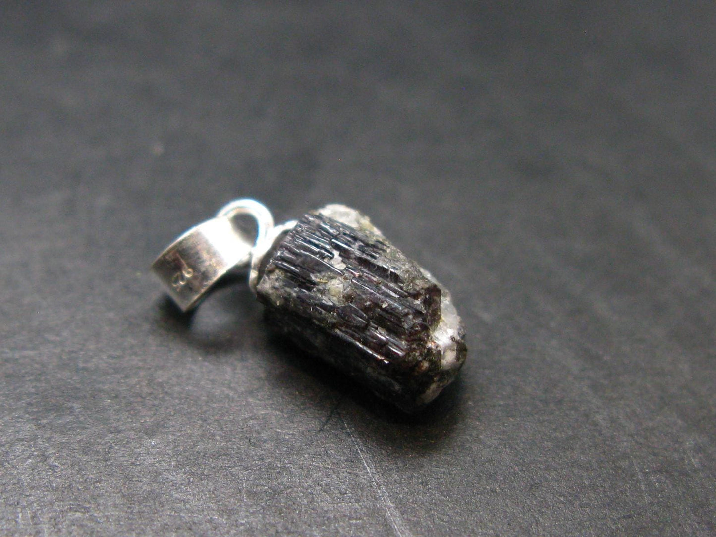 Rare Painite Crystal Silver Pendant From Myanmar - 0.6" - 4.05 Carats